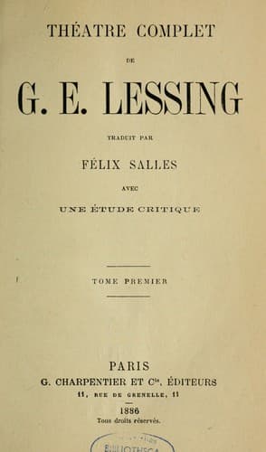 Tapa de Théâtre complet de G. E. Lessing