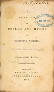 Tapa de A Collection of Psalms and hymns for Christian worship