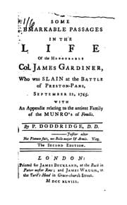 Tapa de Some remarkable passages in the life of ... col. James Gardiner. With an appendix relating to ..