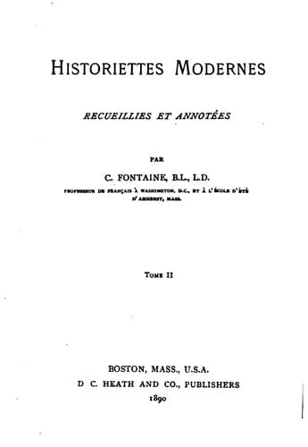 Tapa de Historiettes Modernes