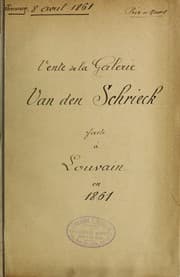 Tapa de Vente de la galerie de feu M. Désiré van den Schrieck [checklist]