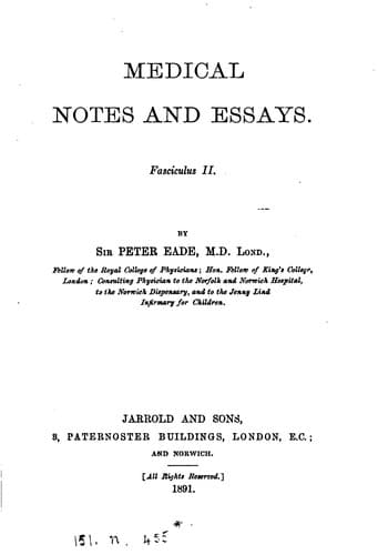 Tapa de Medical notes and essays