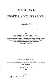 Tapa de Medical notes and essays