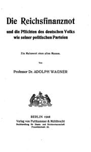 Tapa de Die Reichsfinanznot, und die Pflichten des deutschen Volks wie seiner ..