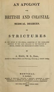 Tapa de An apology for British and Colonial medical degrees