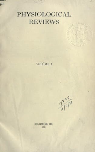 Tapa de Physiological reviews