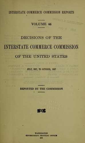 Tapa de Interstate commerce commission reports
