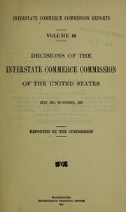Tapa de Interstate commerce commission reports