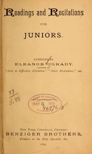 Tapa de Readings and recitations for juniors