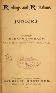 Tapa de Readings and recitations for juniors
