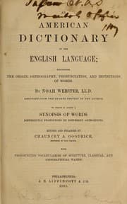 Tapa de An American dictionary of the English language