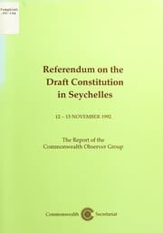 Tapa de Referendum on the Draft Constitution in Seychelles: THe Report of the Commonwealth Observer Group