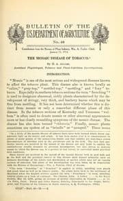 Tapa de The mosaic disease of tobacco