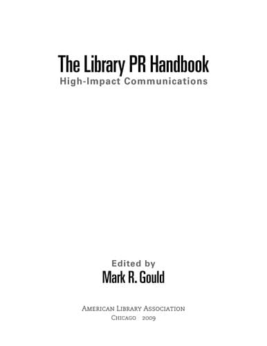Tapa de The library PR handbook