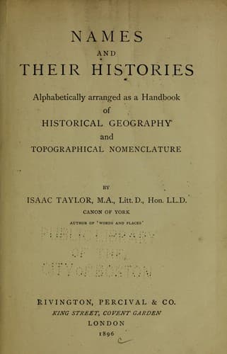 Tapa de Names and Their Histories