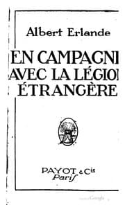 Tapa de En campagne avec la Légion étrangère