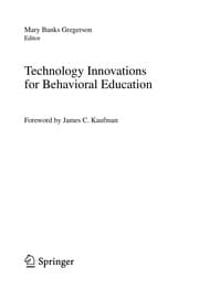 Tapa de Technology innovations for behavioral education