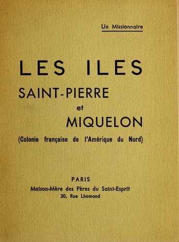 Tapa de Les Iles Saint-Pierre et Miquelon, colonie française de l'Amérique du Nord