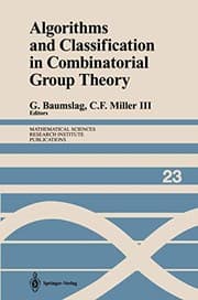 Tapa de Algorithms and classification in combinatorial group theory