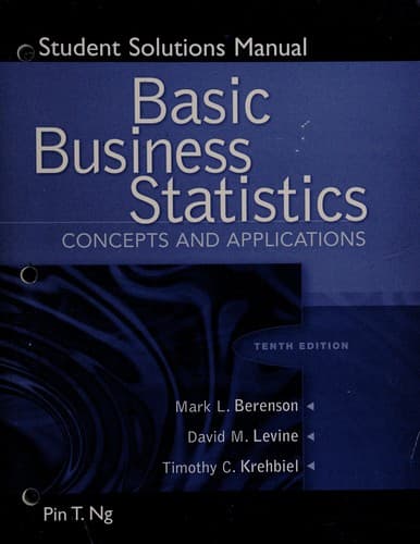 Tapa de Student solutions manual [for] basic business statistics