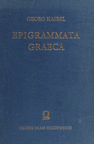 Tapa de Epigrammata Graeca ex lapidibus conlecta.