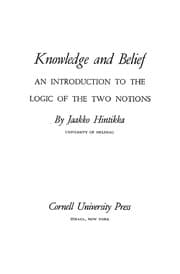 Tapa de Knowledge and Belief (Contemporary Philosophy)