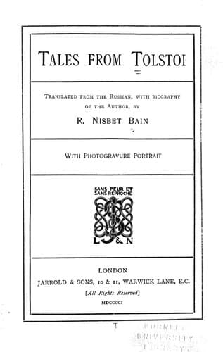 Tapa de Tales from Tolstoi