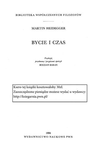 Tapa de Bycie i czas