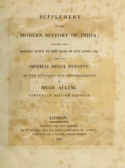 Tapa de The modern history of Hindostan