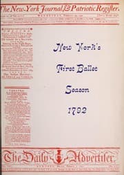 Tapa de New York's first ballet season, 1792