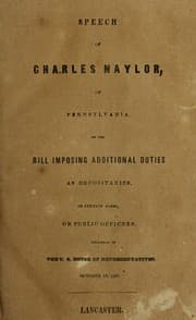 Tapa de Speech of Charles Naylor, of Pennsylvania