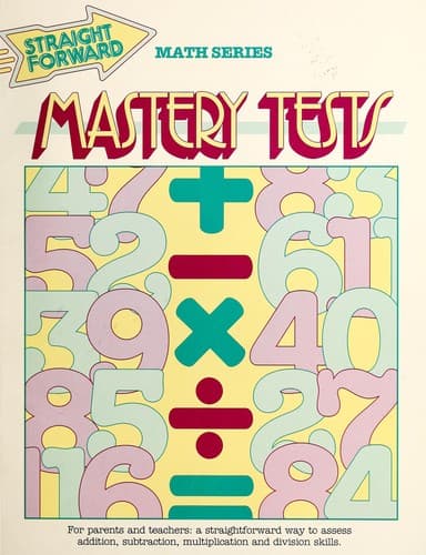Tapa de Mastery Tests (Straight Forward Math Series)