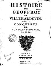 Tapa de Histoire de Geoffroy de Villehardouin, sur la conqueste de Constantinople, en 1204
