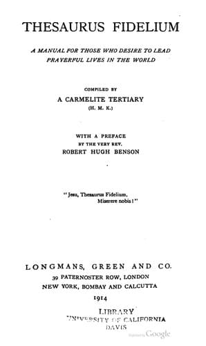 Tapa de Thesaurus fidelium