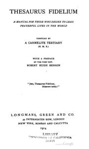 Tapa de Thesaurus fidelium
