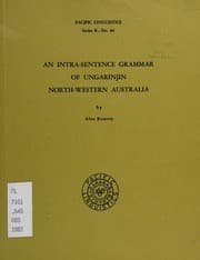 Tapa de An intra-sentence grammar of Ungarinjin, north-western Australia