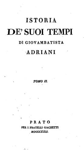 Tapa de Istoria De' Suoi Tempi