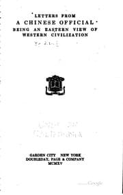 Tapa de Letters from a Chinese Official: Being an Eastern View of Western Civilization