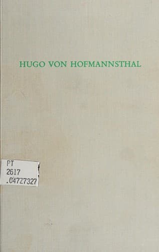 Tapa de Hugo von Hofmannsthal