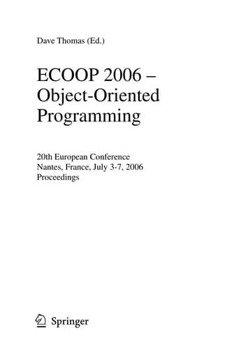 Tapa de ECOOP 2006 -- object-oriented programming