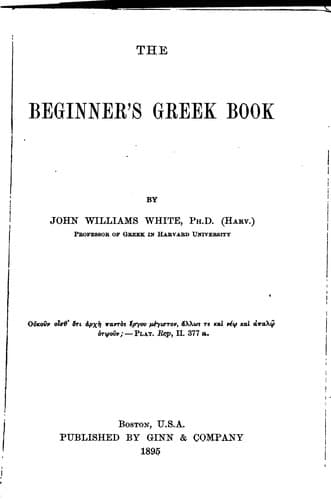 Tapa de The Beginner's Greek Book
