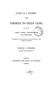 Tapa de Notes of a journey from Cornhill to grand Cairo, by M.A. Titmarsh (W.M. Thackeray)
