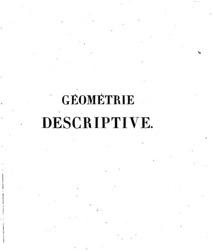 Tapa de Géométrie descriptive