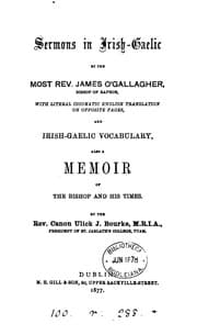 Tapa de Sermons in Irish-Gaelic, with literal idiomatic English translation on opposite pages, and Irish ..