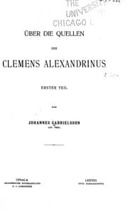 Tapa de Über die quellen des Clemens Alexandrinus