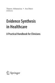 Tapa de Evidence synthesis in healthcare