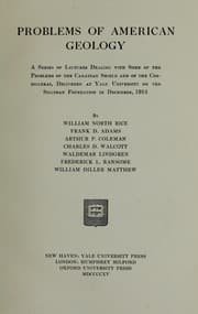 Tapa de Problems of American geology
