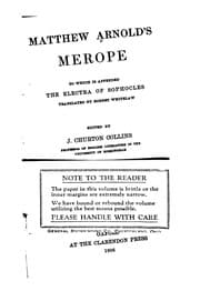 Tapa de Merope, to which is appended The Electra of Sophocles