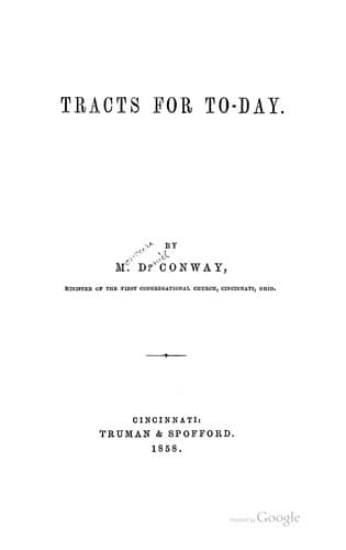 Tapa de Tracts for To-day