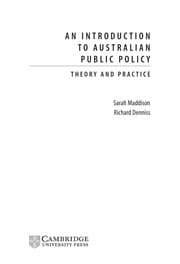 Tapa de An introduction to Australian public policy